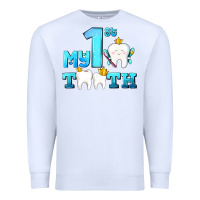White my first tooth with teeth Premium Sweatshirt - AdoDesignShop