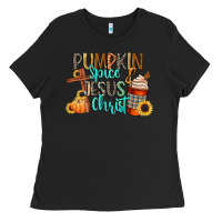 Black pumpkin spice and jesus christ Ladies Tee - CowGirlArtShop