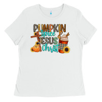 White pumpkin spice and jesus christ Ladies Tee - CowGirlArtShop