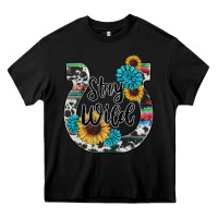 Black western stay wild horsesho Heavy Core Tee - RanaPortraitStore