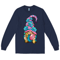 Navy Easter Gnome Long Sleeve Tee - BundleAndBundleShop