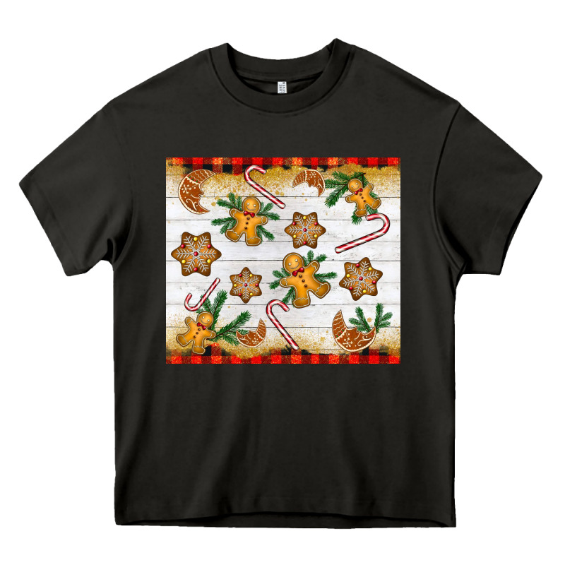 Christmas Gingerbread Cookies And Candy Cane Heavy Core Tee by NancyCooperArtShop | Teevron