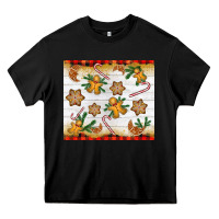 Black Christmas gingerbread cookies and candy cane Heavy Core Tee - NancyCooperArtShop