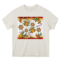 Cream Christmas gingerbread cookies and candy cane Heavy Core Tee - NancyCooperArtShop
