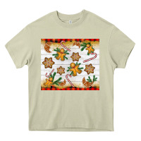 Mossy Christmas gingerbread cookies and candy cane Heavy Core Tee - NancyCooperArtShop