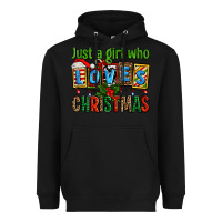 Black just a girl who loves christmas Heavyweight Hoodie - AdoDesignShop