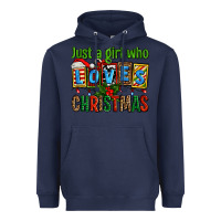 Navy just a girl who loves christmas Heavyweight Hoodie - AdoDesignShop