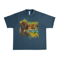 Midnight Navy Blame It All On My Boots Urban Heavy Tee - FaDigitalArtStudio