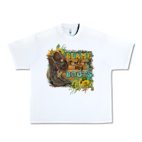 White Blame It All On My Boots Urban Heavy Tee - FaDigitalArtStudio