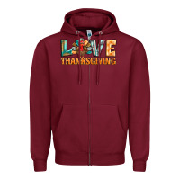 Burgundy love thanksgiving western turkey Zipper Hoodie - BarkalooDesign