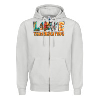 Dove Grey love thanksgiving western turkey Zipper Hoodie - BarkalooDesign