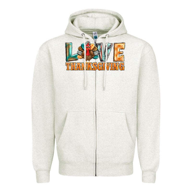 Love Thanksgiving Western Turkey Zipper Hoodie by BarkalooDesign | Teevron