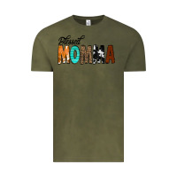 Vintage Olive Blessed Momma Vintage Tee - CowCowDesign