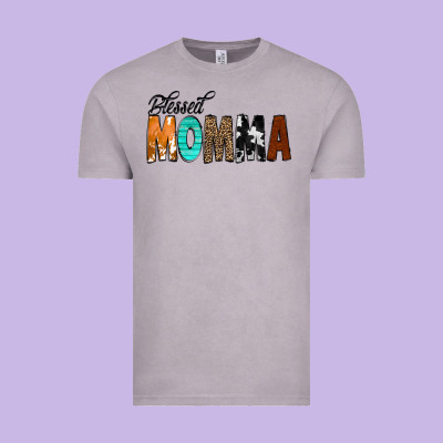 Blessed Momma Vintage Tee Designed By Cowcowdesign