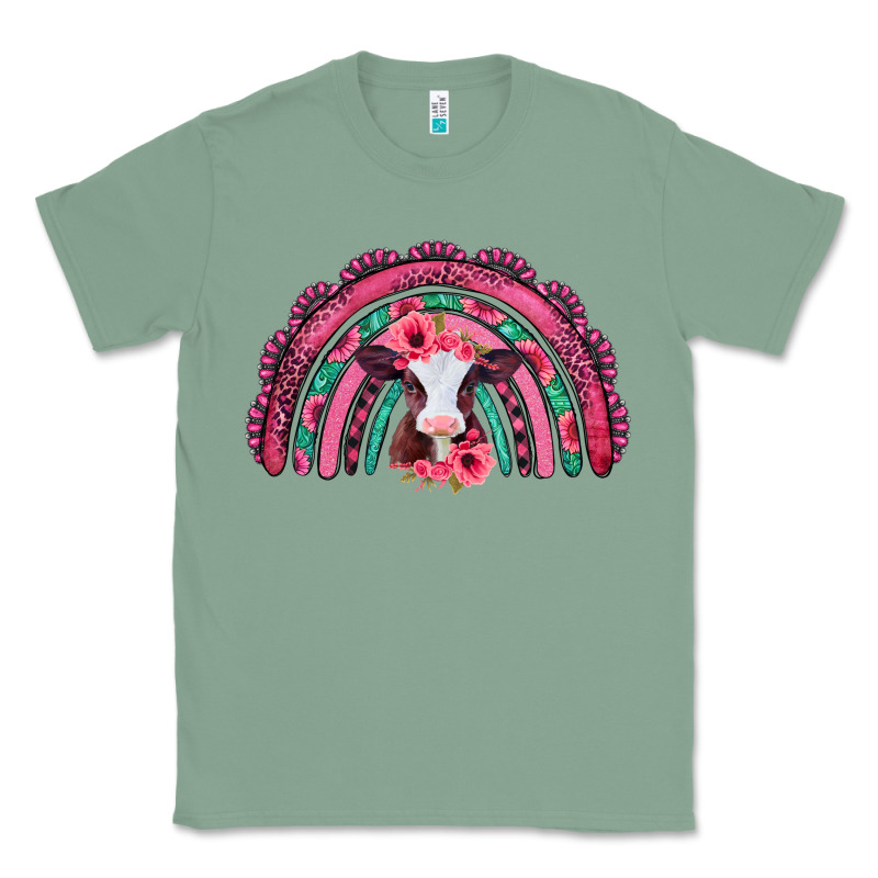 Valentines Day Pink Gemstones Baby Calf Rainbow Classic Tee by Jasminsmagicworld | Teevron