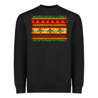 Black bullskull thunderbird aztec pattern warm colors Heavyweight Sweatshirt - BarkalooDesign