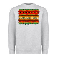 Heather Grey bullskull thunderbird aztec pattern warm colors Heavyweight Sweatshirt - BarkalooDesign