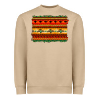 Bullskull Thunderbird Aztec Pattern Warm Colors Heavyweight Sweatshirt | Teevron