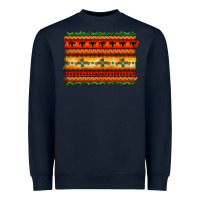 Navy bullskull thunderbird aztec pattern warm colors Heavyweight Sweatshirt - BarkalooDesign
