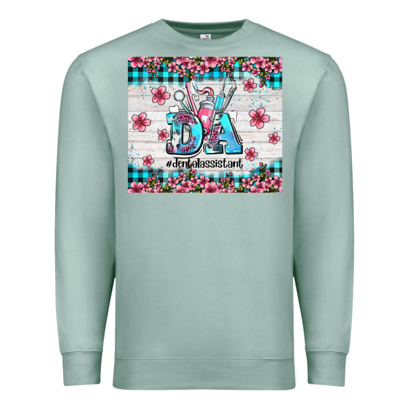 Da Dental Assistant Dentist Element With Flowers Premium Sweatshirt by AdoDesignShop | Teevron