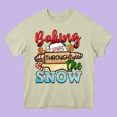 Baking Through The Snow Heavy Core Tee Designed By Nancycooperartshop