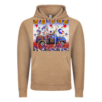 Vintage Coffee Fourth Of July Truck American Flag Vintage Hoodie - FaDigitalArtStudio