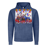 Vintage Denim Fourth Of July Truck American Flag Vintage Hoodie - FaDigitalArtStudio