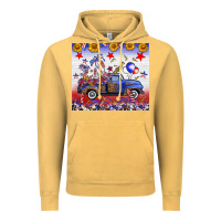 Vintage Mustard Fourth Of July Truck American Flag Vintage Hoodie - FaDigitalArtStudio