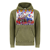 Vintage Olive Fourth Of July Truck American Flag Vintage Hoodie - FaDigitalArtStudio