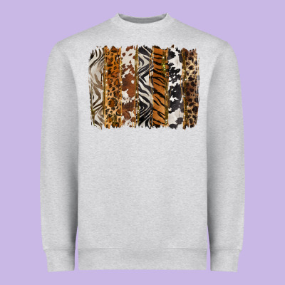 Western Animal Patterns Brushstoke Heavyweight Sweatshirt Designed By Barkaloodesign