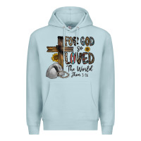 Blue Mist for god so loved the world jhon Premium Hoodie - CowhideDigitalArt