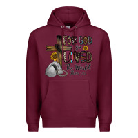 Burgundy for god so loved the world jhon Premium Hoodie - CowhideDigitalArt
