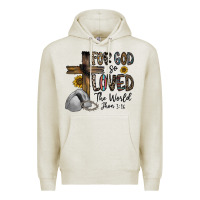 Oatmeal Heather for god so loved the world jhon Premium Hoodie - CowhideDigitalArt