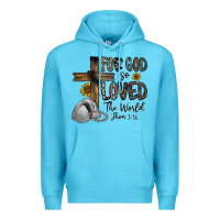 Ocean Blue for god so loved the world jhon Premium Hoodie - CowhideDigitalArt