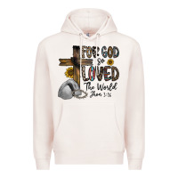 Pale Pink for god so loved the world jhon Premium Hoodie - CowhideDigitalArt