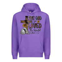 Purple for god so loved the world jhon Premium Hoodie - CowhideDigitalArt