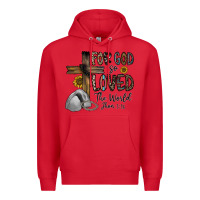 Red for god so loved the world jhon Premium Hoodie - CowhideDigitalArt