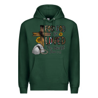 Sports Green for god so loved the world jhon Premium Hoodie - CowhideDigitalArt