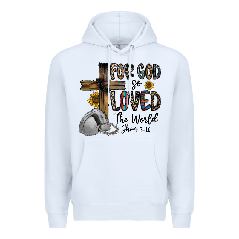 For God So Loved The World Jhon Premium Hoodie by CowhideDigitalArt | Teevron