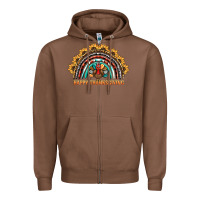 Chestnut happy thanksgiving rainbow Zipper Hoodie - BarkalooDesign