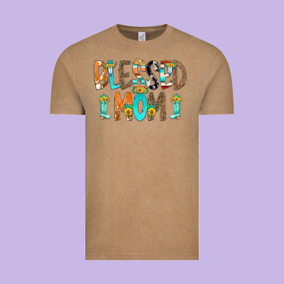 Blessed Mom Vintage Tee Designed By Cowcowdesign