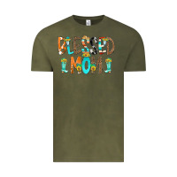 Vintage Olive Blessed Mom Vintage Tee - CowCowDesign