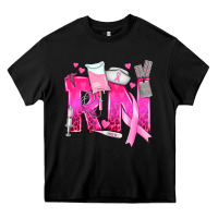 Black Breast Cancer RN Registered Nurse Heavy Core Tee - texasbilliewilder