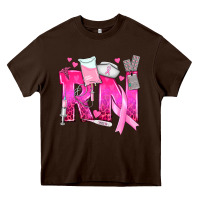Chocolate Brown Breast Cancer RN Registered Nurse Heavy Core Tee - texasbilliewilder