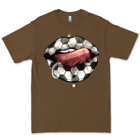 Cacao Soccer lips Premium Tee - HowdyJamesFarm