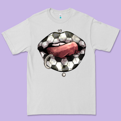 Soccer Lips Premium Tee Designed By Howdyjamesfarm