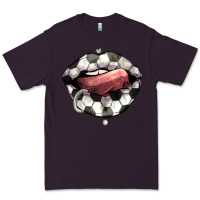 Plum Soccer lips Premium Tee - HowdyJamesFarm