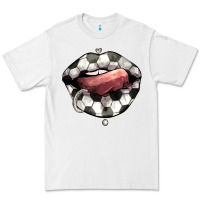 White Soccer lips Premium Tee - HowdyJamesFarm