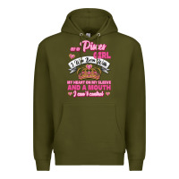 Army Green As A Pisces Girl I Was Born With My Heart On My Sleeve And A Mouth Premium Hoodie - Jasminsmagicworld