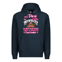 Navy As A Pisces Girl I Was Born With My Heart On My Sleeve And A Mouth Premium Hoodie - Jasminsmagicworld